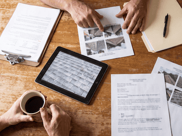 Reviewing inspection and documents with home owner